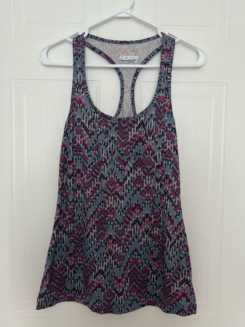 Columbia Gray and Pink Patterned Racerback Tank - Women’s Size S